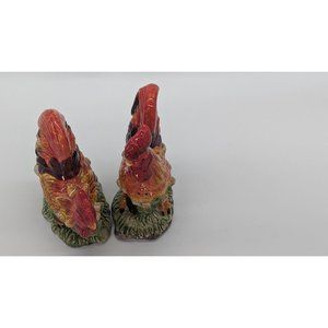 Rooster salt and pepper shakers set of spicy ceramic cluckers